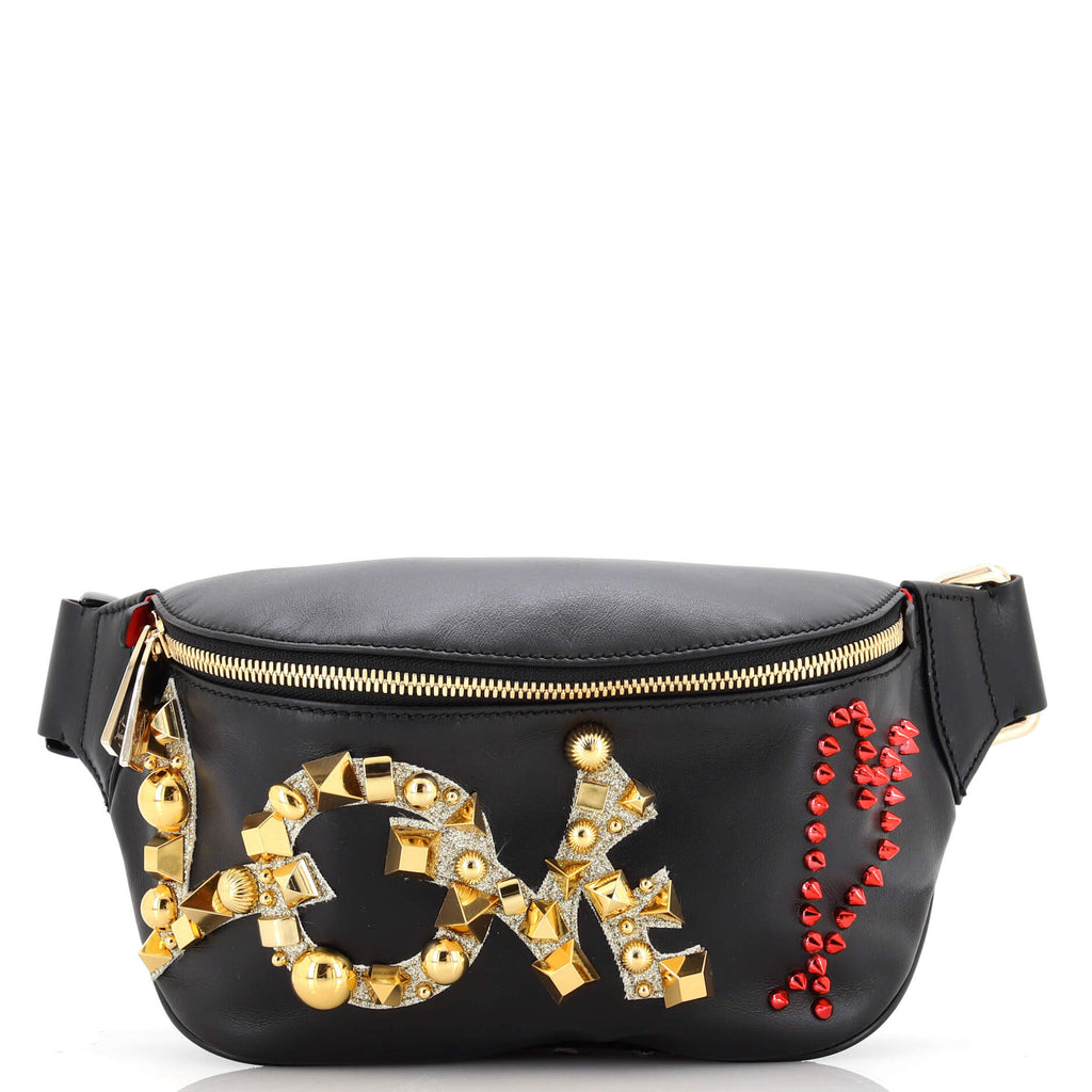 Christian Louboutin Mary Jane Love Waist Bag Embellished Leather