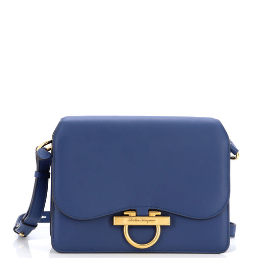 Salvatore Ferragamo Joanne Shoulder Bag Leather Medium Blue 21186210
