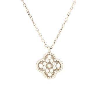 Van Cleef & Arpels Sweet Alhambra Pendant Necklace 18K White Gold with Diamonds