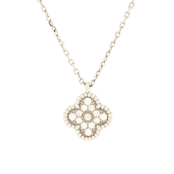 Van Cleef & Arpels Sweet Alhambra Pendant Necklace 18K White Gold with Diamonds