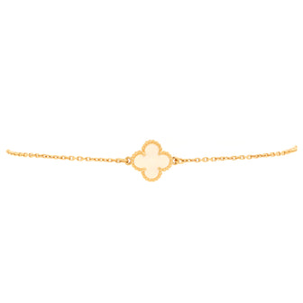 Van Cleef & Arpels Sweet Alhambra Bracelet 18K Yellow Gold and Mother of Pearl