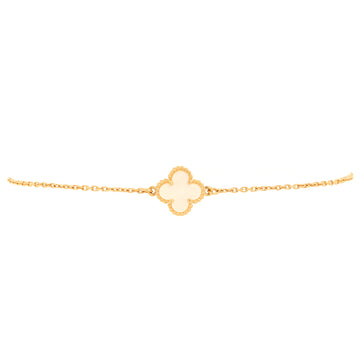 Van Cleef & Arpels Sweet Alhambra Bracelet 18K Yellow Gold and Mother of Pearl