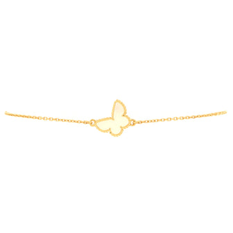 Van Cleef & Arpels Sweet Alhambra Butterfly Bracelet 18K Yellow Gold and Mother of Pearl