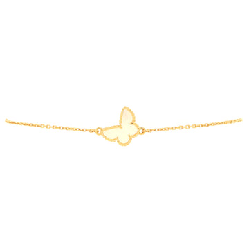 Van Cleef & Arpels Sweet Alhambra Butterfly Bracelet 18K Yellow Gold and Mother of Pearl