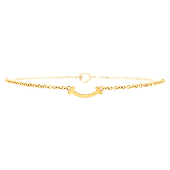 Tiffany & Co. T Smile Chain Bracelet 18K Yellow Gold Mini