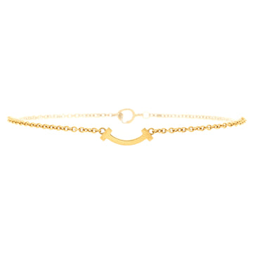 Tiffany & Co. T Smile Chain Bracelet 18K Yellow Gold Mini