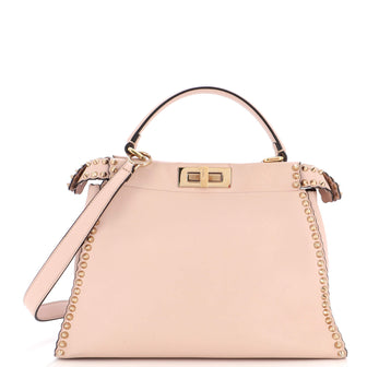 Fendi Peekaboo Bag Rigid Leather with Spiked Detail Regular