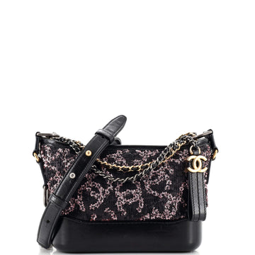 Chanel Gabrielle Hobo Logo Motif Sequins Small