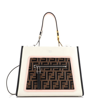 Fendi Runaway Bag Leather with Zucca Embossed Detail Small