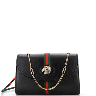 Gucci Rajah Web Chain Shoulder Bag Leather Medium