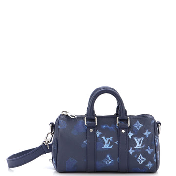 Louis Vuitton Keepall Bandouliere Bag Limited Edition Monogram Ink Watercolor Leather XS