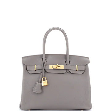 Hermes Birkin Handbag Grey Togo with Rose Gold Hardware 30
