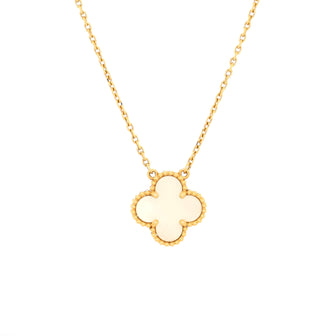 Van Cleef & Arpels Vintage Alhambra Pendant Necklace 18K Yellow Gold and Mother of Pearl