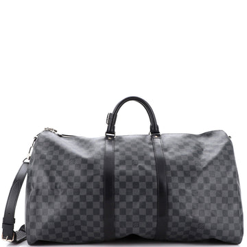 Louis Vuitton Keepall Bandouliere Bag Damier Graphite 55