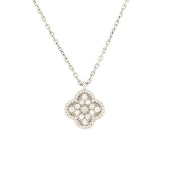 Sweet Alhambra pendant 18K white gold, Diamond - Van Cleef & Arpels
