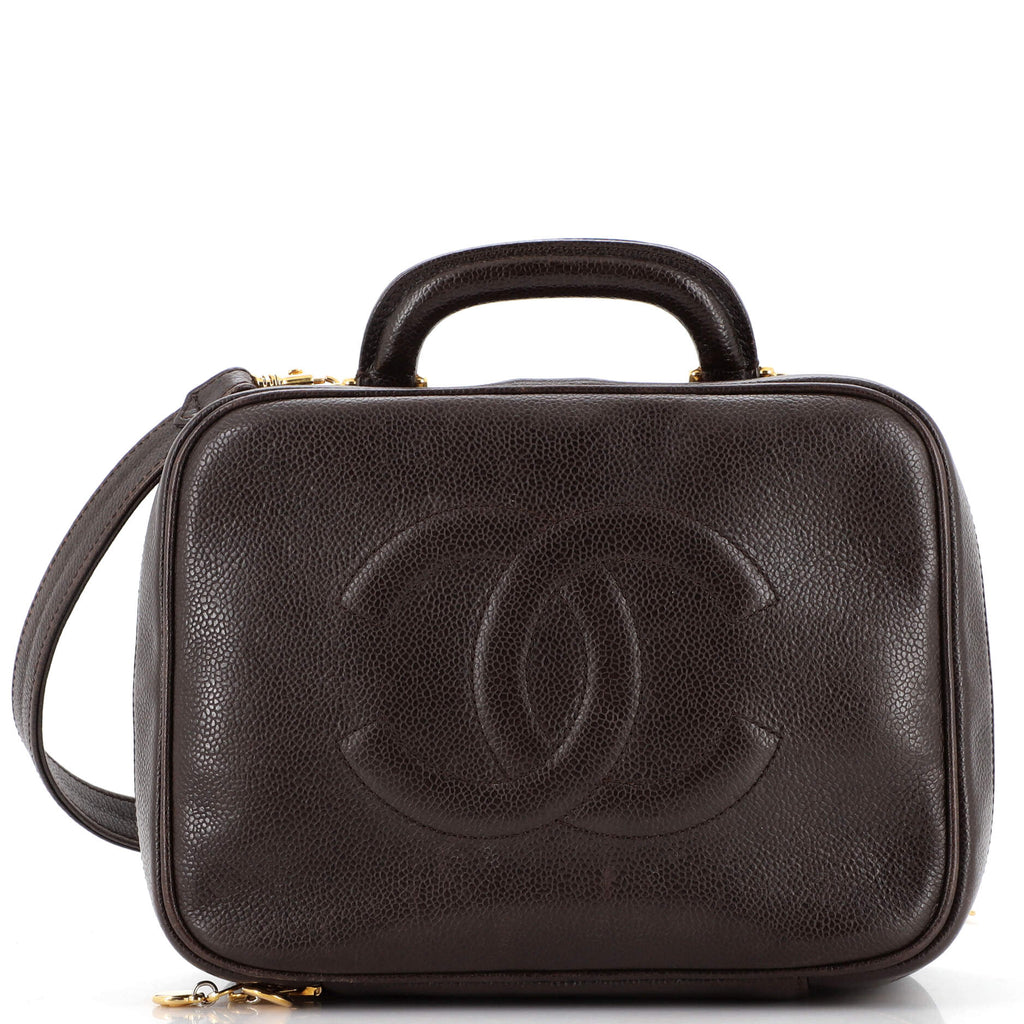 Chanel Vintage Timeless Caviar Cosmetic Bag - Brown Cosmetic Bags,  Accessories - CHA872677