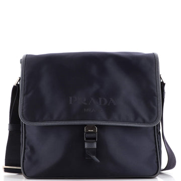 Prada Logo Flap Messenger Bag Tessuto Medium