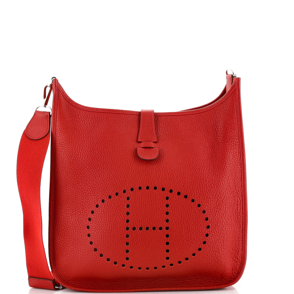 Hermès Red Clemence Evelyne III GM QGB0HP0JR3038