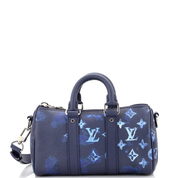 Louis Vuitton Keepall Bandouliere Bag Limited Edition Monogram Ink Watercolor Leather XS