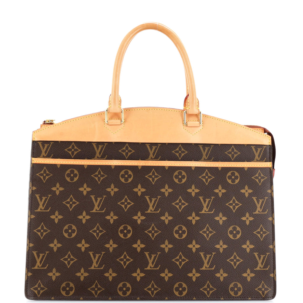 Louis Vuitton Riviera Tote MM Brown Canvas Monogram Coated for sale online