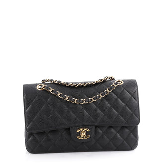 Chanel Vintage Classic Double Flap Bag Quilted Caviar 2119001