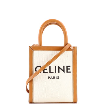 Celine Vertical Cabas Tote Canvas with Leather Mini