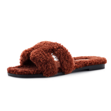 Hermes Women's Oran Sandals Shearling