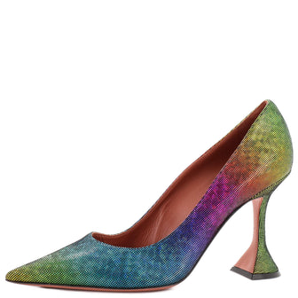 Amina Muaddi Women's Giorgia Pumps Multicolor Iridescent Leather 95