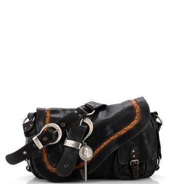 Christian Dior Vintage Gaucho Double Saddle Bag Leather Small
