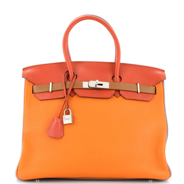 Hermes Birkin Handbag Arlequin Clemence 35