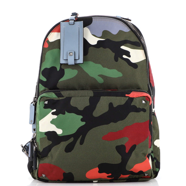 Valentino Garavani Rockstud Backpack Camo Nylon Medium 211972 display picture 3