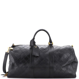 Chanel Vintage Diamond Stitch Boston Bag Quilted Lambskin XL
