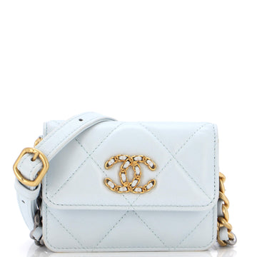 Chanel 19 Flap Coin Purse Belt Bag Quilted Lambskin