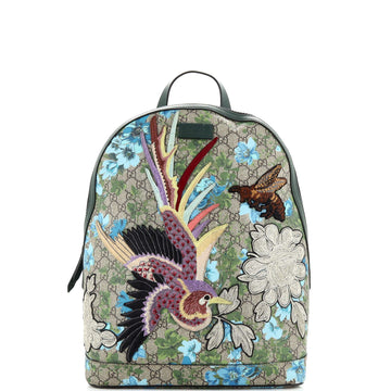 Gucci Zip Backpack Embroidered Printed GG Coated Canvas Medium