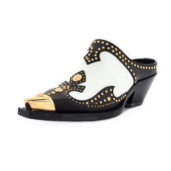 Versace Women's Cowboy Clogs Studded Leather