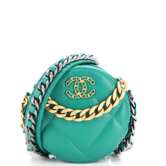 Chanel 19 Round Clutch with Chain Quilted Leather