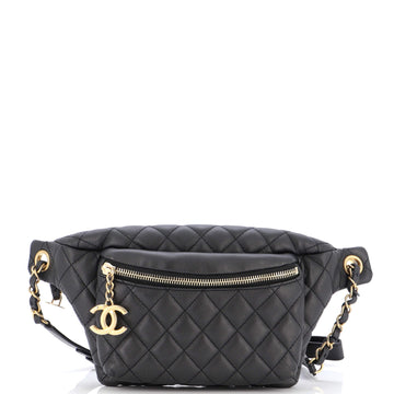 Chanel Front Pocket Waist Bag Quilted Calfskin