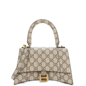 Gucci x Balenciaga The Hacker Project Hourglass Top Handle Bag GG Coated Canvas Small