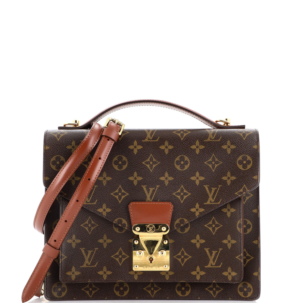 Louis Vuitton Monceau Brown Canvas Handbag (Pre-Owned)