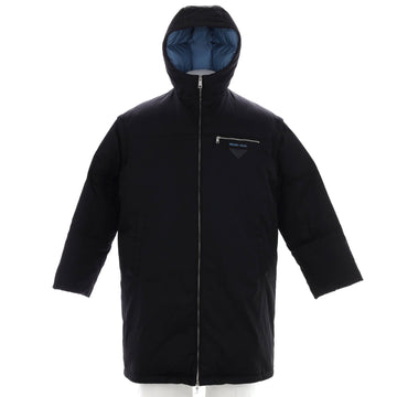 Prada Men's Concept Detachable Sleeve Zip Puffer Coat Quilted Polyamide with Down Blend
