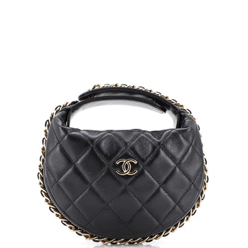 Chanel Chain Around Hobo Pouch Quilted Lambskin Mini