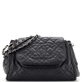 Chanel Timeless Accordion Flap Bag Quilted Caviar