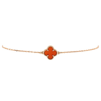Van Cleef & Arpels Sweet Alhambra Bracelet 18K Rose Gold and Carnelian