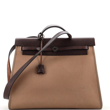 Hermes Herbag Zip Leather and Toile 39