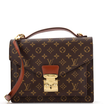 Brown Canvas Louis Vuitton Monceau Bag
