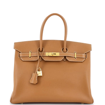 Hermes Birkin Handbag Brown Epsom with Gold Hardware 35