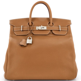 Hermes HAC Birkin Bag Brown Togo with Palladium Hardware 40