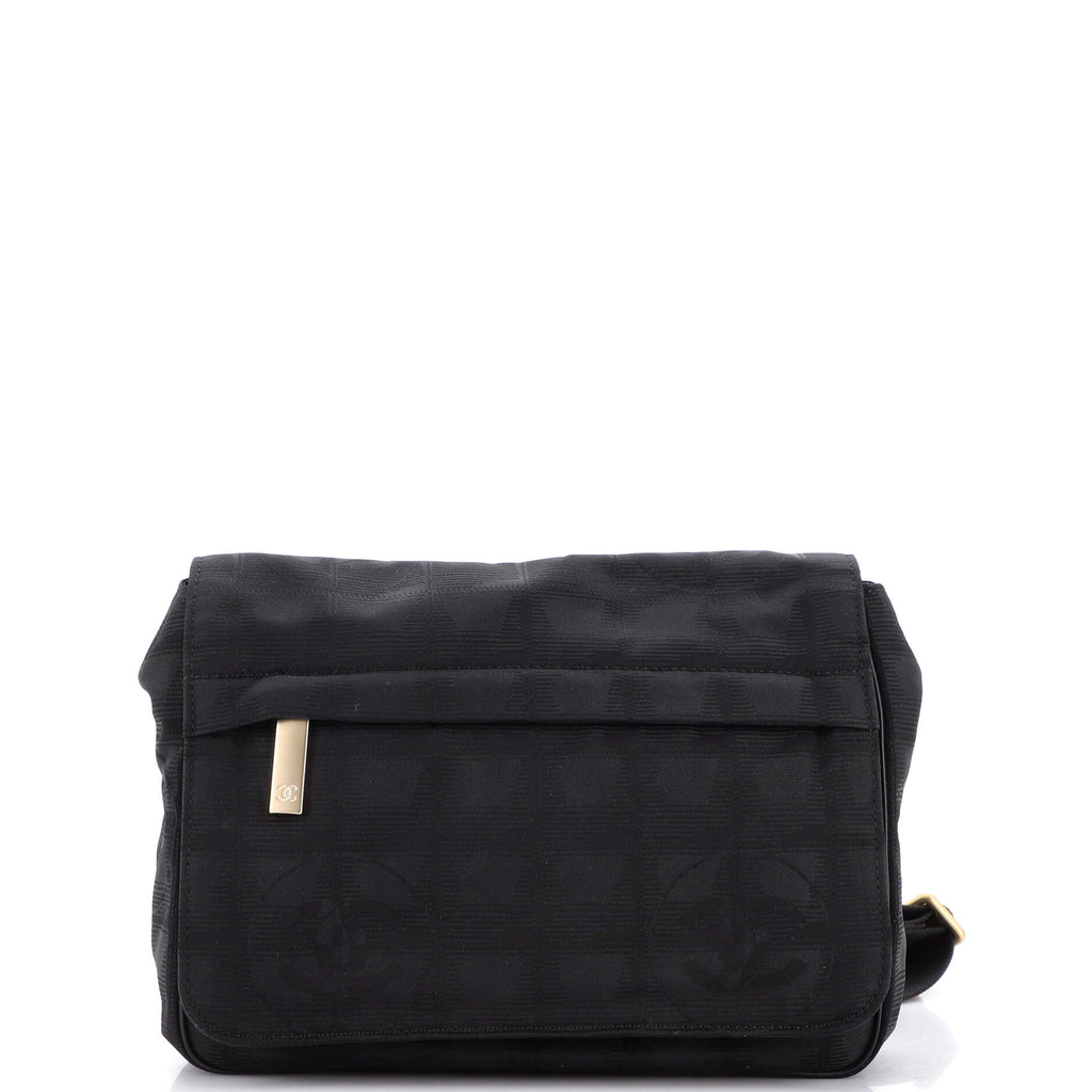 Chanel Travel Line Flap Waist Bag Nylon Medium Black 2121188