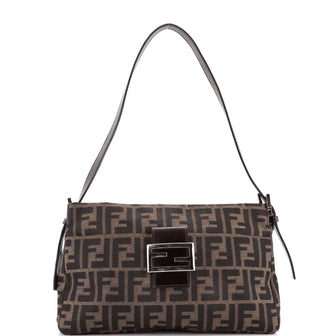 Fendi Vintage Pocket Shoulder Bag Zucca Canvas Small