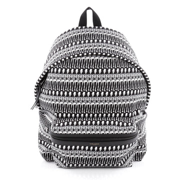 Saint Laurent City Backpack Printed Canvas Black 2122002